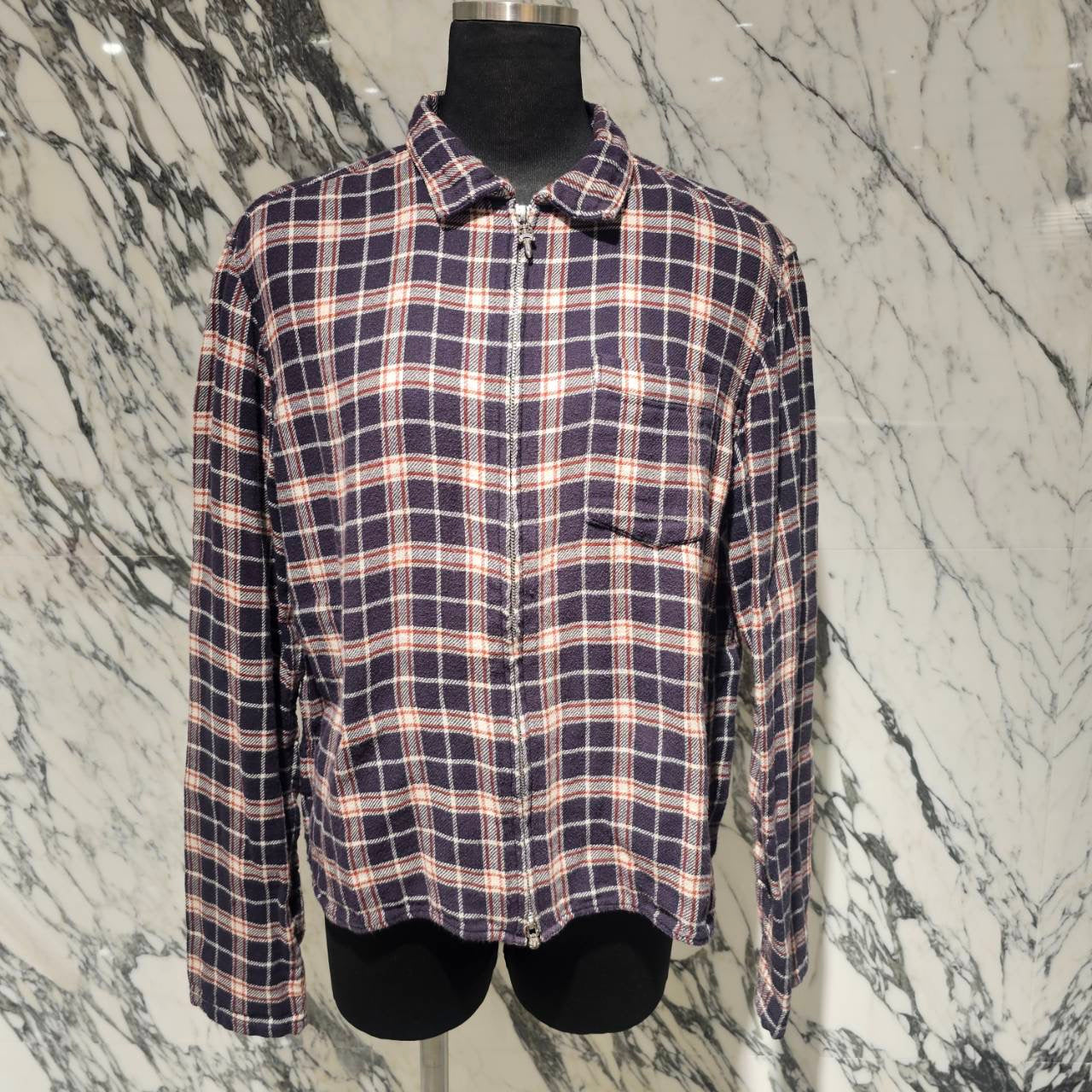 CHROME HEARTS Y NOT HEYWOOD Zip Up Check Shirt Size M クロムハーツ ワイノット ヘイウッド ジップアップ チェックシャツ サイズM